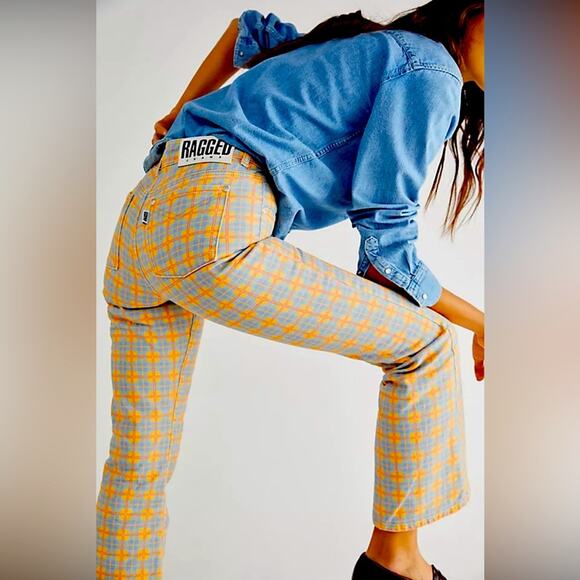 The RAGGED Priest, Checkerboard Flared Prevail Jeans, Casual, Urban Trendy 26 - Picture 1 of 11